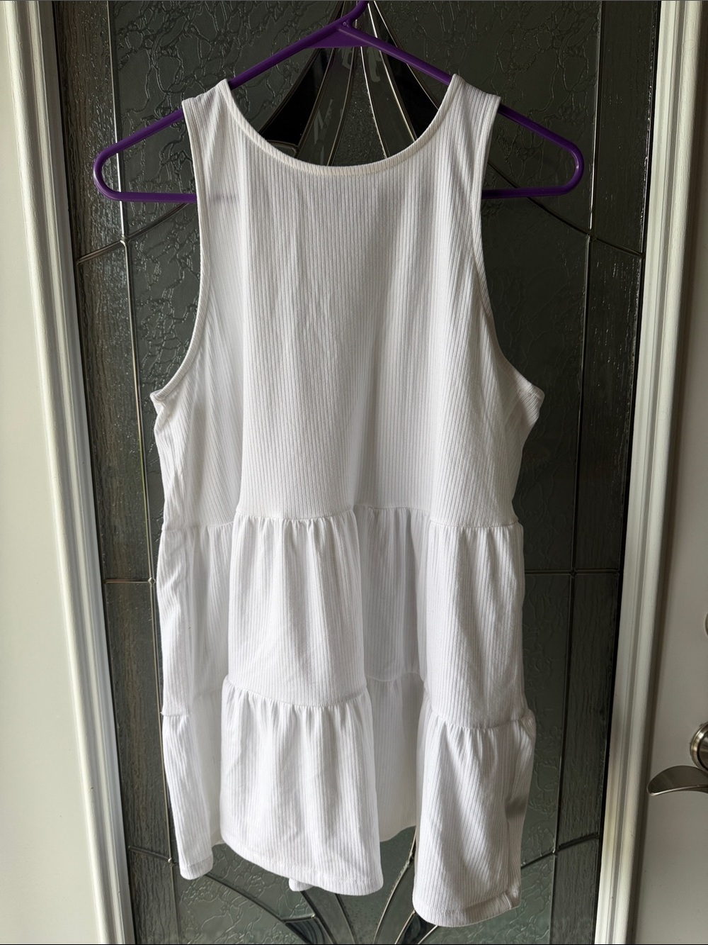 torrid White Ribbed Tiered Tank Tunic